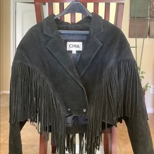 Black Suede fringe jacket